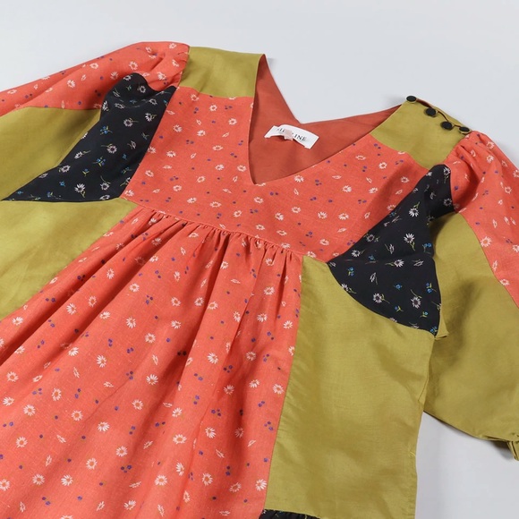 Sideline Colorful Patchwork Maxi Dress small - Picture 3 of 11